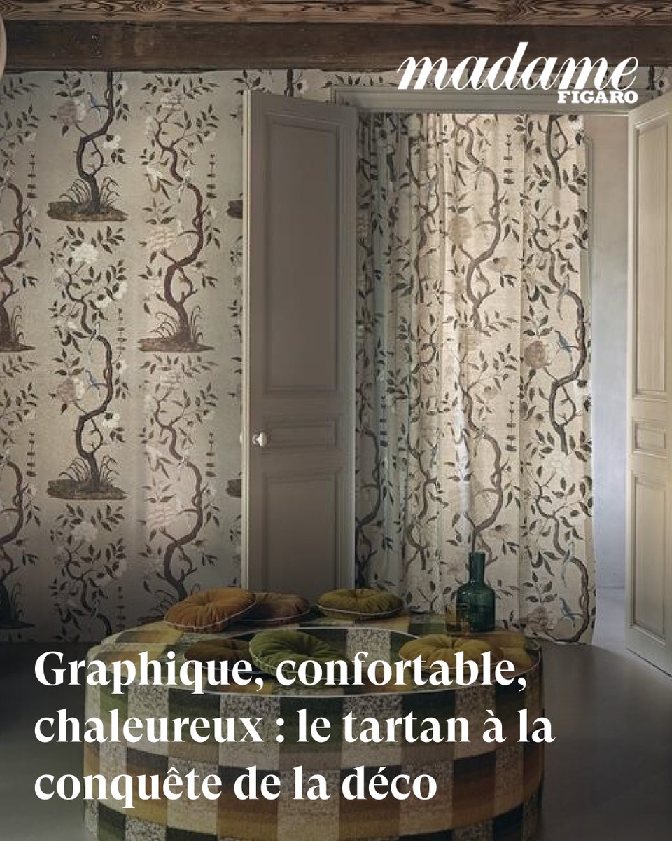 Madamefigaro's tweet image. Graphique, confortable, chaleureux : le tartan à la conquête de la déco
➡️ l.lefigaro.fr/Vtjf