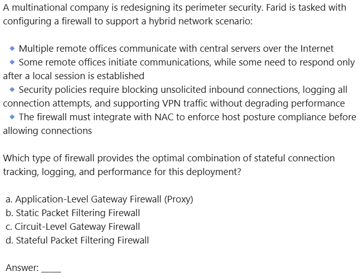 Adam_ITProTV's tweet image. Welcome to the #cissp &apos;Q of the D&apos; !!!!
Question 1654 / Day 1654 - DOMAIN - Communication &amp;amp; Network Security: (correct answer to be provided tomorrow) Show how smart you are &amp;amp; post your answers #cisspsuccess #isc2 #themoreyouknow