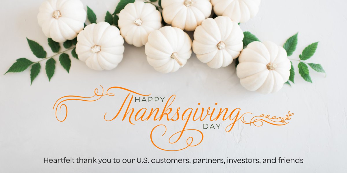 Happy Thanksgiving to all our partners, investors and friends in the U.S.