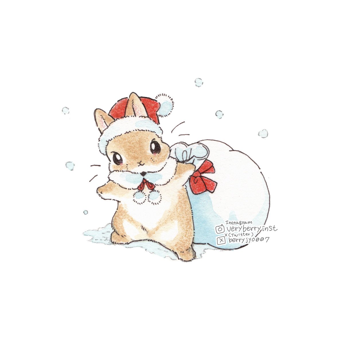 「うサンタさん準備はOK? \じゃーん!/」|VeryBerry うさぎ星さん4/8-9出展のイラスト