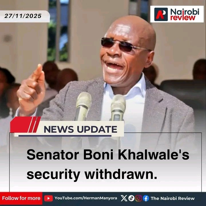 NairobiReviewKE's tweet image. Senator Boni Khalwale’s security detail has been withdrawn, raising questions about the reasons behind the move. #KenyaPolitics #BoniKhalwale #SecurityUpdate #BreakingNews