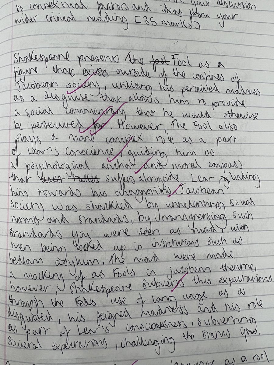StCuthbertsEng's tweet image. A brilliant King Lear intro from a Yr 12 Lit student, synthesising language, context &amp;amp; psychology to craft an argument on the Fool&apos;s role. A reminder that Lit develops what universities value: critical thinking, precision &amp;amp; insight.✨✍️
@StCuthberts6th
#StCuthbertsFormingGreatMen