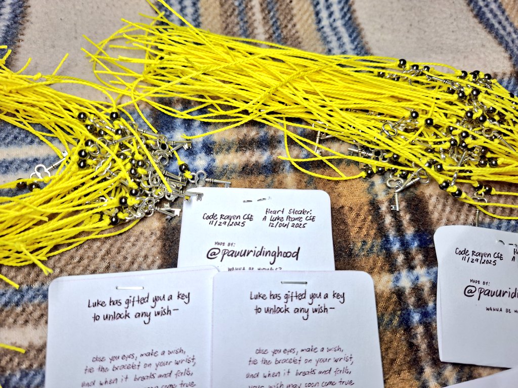 pauuridinghood's tweet image. I made some wish bracelets for my fellow Attorneys who will be attending Code Raven CSE (@LukeEventsPh) on Nov 29 and Heart Stealer CSE: A Luke Pearce CSE (@themisdayph) on Dec 6. 

I am excited to see you there! 

#CodeRavenCSE #HeartStealerCSE #LUKECSE2025