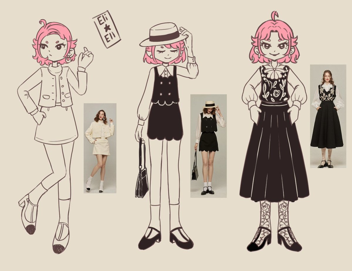 Outfits and pose practices🌸