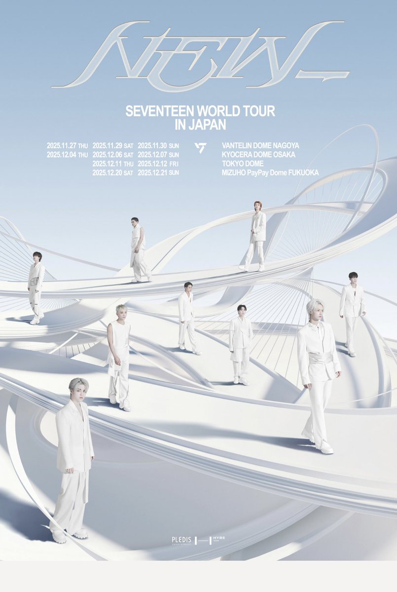 SVT_Banzai's tweet photo. 📢ハッシュタグ#️⃣
本日11/27(木) 
『SEVENTEEN WORLD TOUR [NEW_] IN JAPAN』がいよいよ開幕🎡
この後18:00
9人で挑む[NEW_]コンサートが名古屋バンテリンドームからスタートを切ります！
日本でも楽しく、怪我なく終えることができるように盛り上げていきましょう💎💖

NEW SEVENTEEN IN AICHI
#NEW_chaper_withSVT
#魅力あふれるセブチ_NEW_コンサート
@pledis_17jp @pledis_17