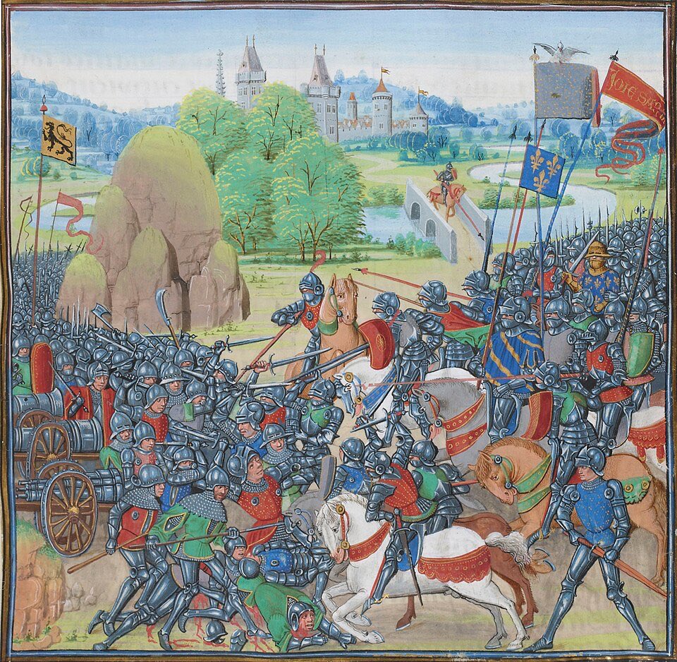 27 novembre 1382 : victoire de l’armée du roi de France SMTC Charles VI le Bien-Aimé à Roosebeke (Guerre de Cent Ans).