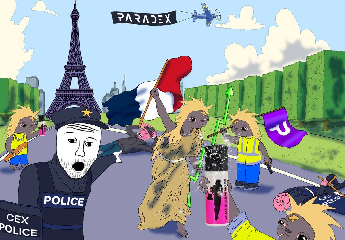 paradex's tweet image. Ici c&apos;est Paradex

There are 3 things the French are known for:
1. Rioting
2. Eating Baguettes
3. Drinking fine wine

2 of these things you can do at the Paradex Paris event. You pick.