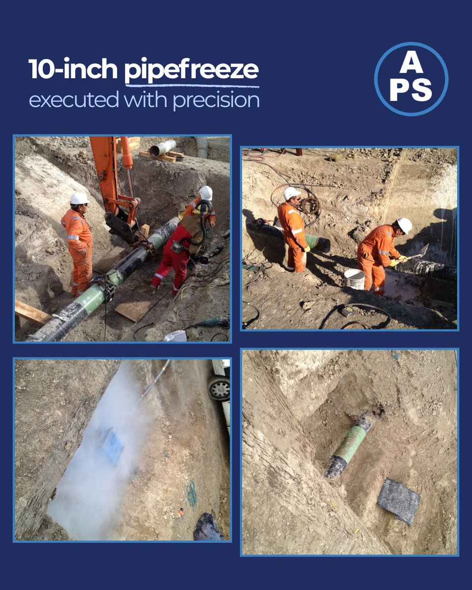 AlliedPipe's tweet image. 10-inch pipefreeze, executed with precision to keep the system running smoothly.

#Pipework #EngineeringUK #Pipefreeze #APS