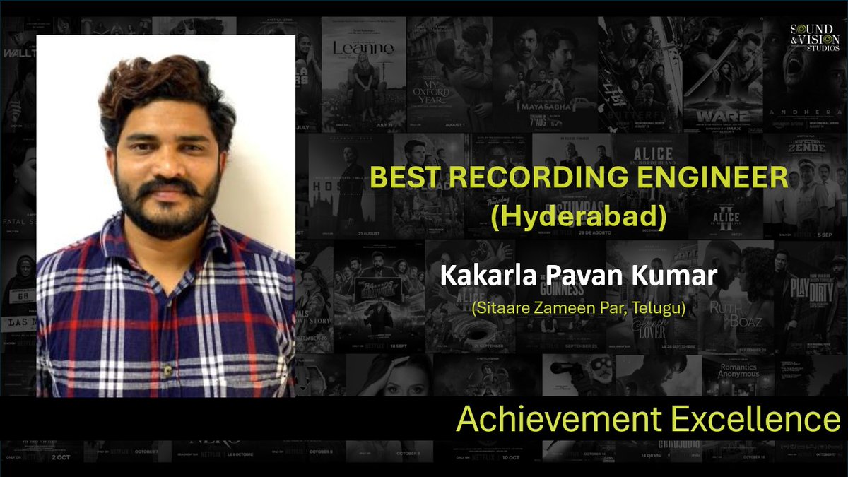 soundnvisionsts's tweet image. Congratulations to Kakarla Pavan Kumar (Hyderabad) for winning the Best Recording Engineer Award! Your artistry brings unmatched clarity and perfection to every sound.

#SoundEngineering #RecordingEngineer #SVSAwards #SVSPerformanceAwards #Congratulations #SoundAndVisionStudios