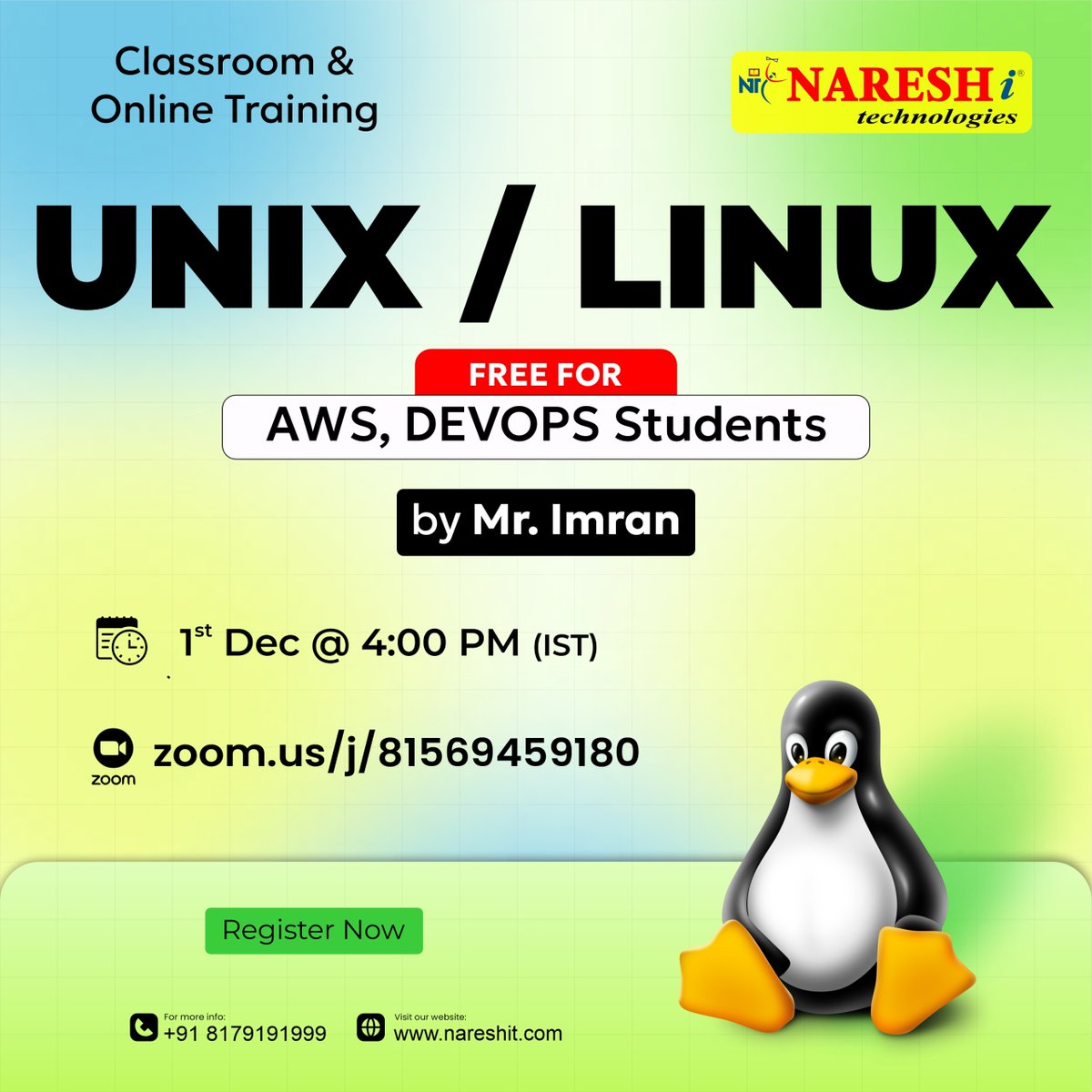 nareshitech's tweet image. 🐧💻 Starting AWS or DevOps? Begin with the most essential skill — UNIX/LINUX!

👉 Register Now: t.ly/Linux-1D

🎓 Trainer: Mr. Imran
📅 Date: 1st December  2025⏰ Time: 4:00 PM (IST)

#LinuxTraining #UnixTraining #DevOps #AWSTraining #TechTraining #OnlineLearning