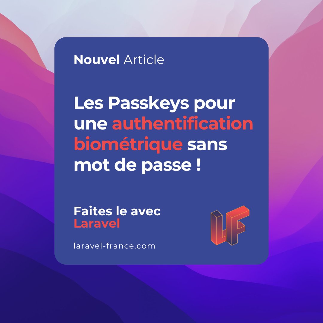 laravel_france's tweet image. Bonjour 👋

Une authentification fiable et sécurisée sans mot de passe dans #Laravel ? C&apos;est possible grâce aux passkeys !

👉 laravel-france.com/posts/mettre-e…

#php