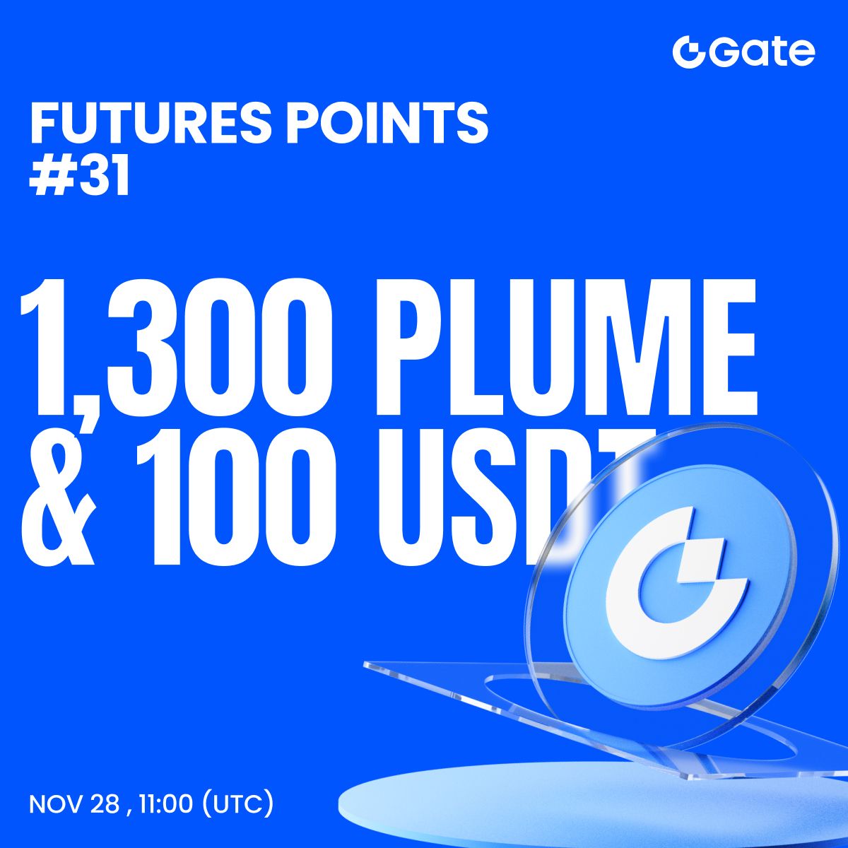 Gate_Launch's tweet image. 🔥 Gate Futures Points Airdrop Phase 31: Up to 1,300 $PLUME &amp;amp; 100 $USDT per user
👉 Airdrop Claim Link: gate.com/futures/points
⏰ Airdrop Claim Start Time: November 28, 2025, 11:00 (UTC+0)

Gate Futures Points will soon launch a 1,300 $PLUME &amp;amp; 100 $USDT airdrop reward.
All users…