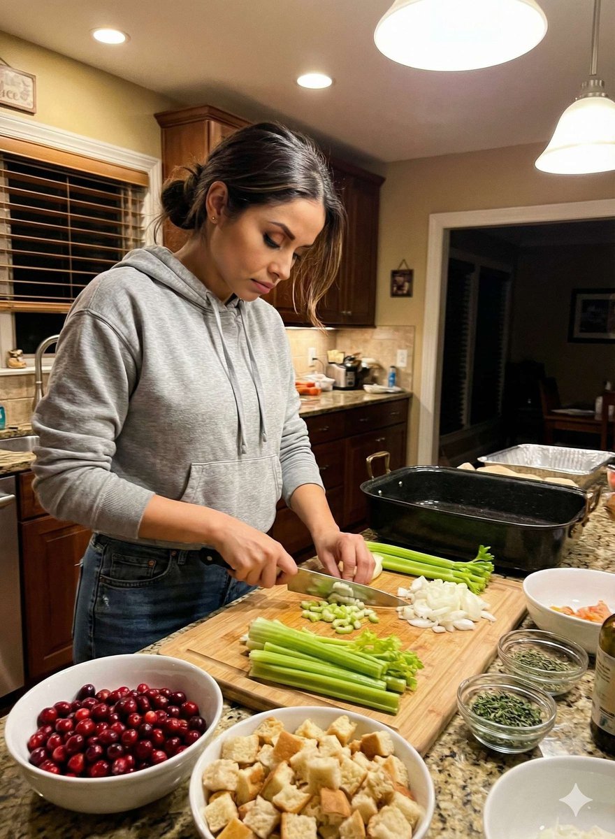 juliaigabiai's tweet photo. Late night prep for tomorrow. Wishing everyone in the US a Happy Thanksgiving. Everywhere else, Happy Thursday. #HappyThanksgiving2025 #GobbleGobble #latenightprep #happyturkeyday https://t.co/0a35b6dmUA