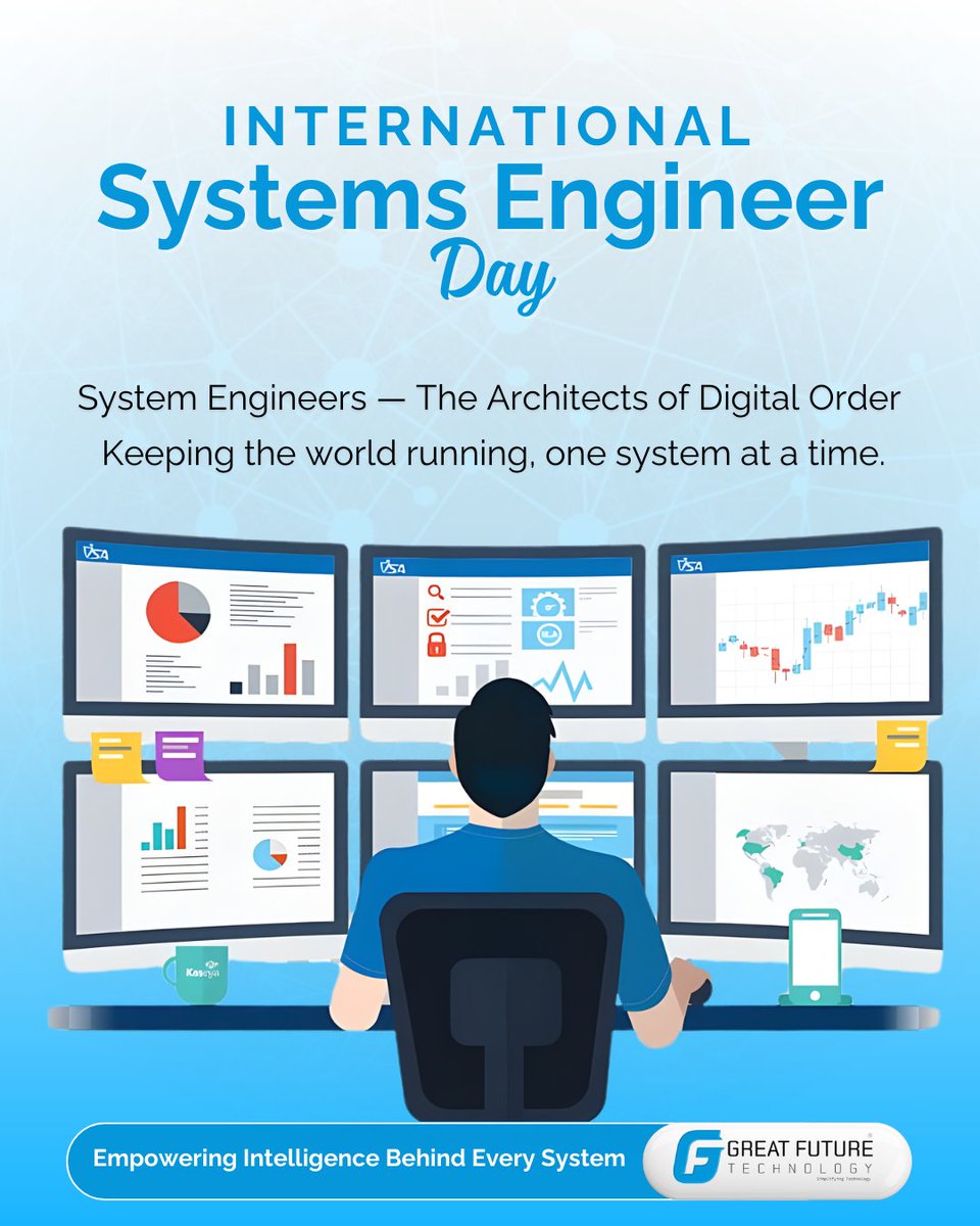 GreatFutureTech's tweet image. Every smooth click and every stable system exists because a systems engineer makes it possible.

Today, we celebrate the minds who keep our digital world reliable, secure, and running without interruption.

#SystemsEngineerDay #Technology #GFTPL
