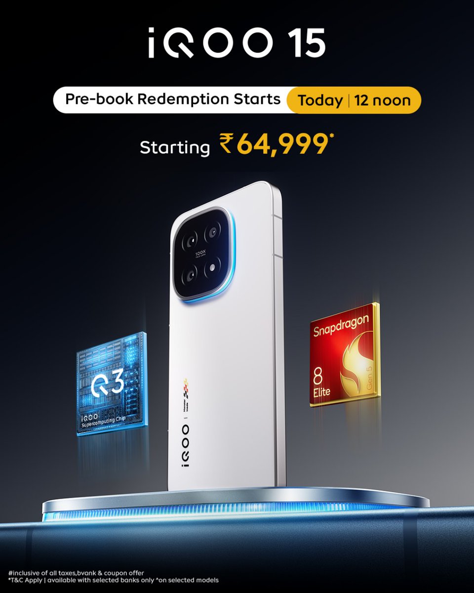 nipunmarya's tweet image. The next leap in flagship performance — meet #iQOO15.
Available now at Amazon and iQOO E-Store for pre-booking users!