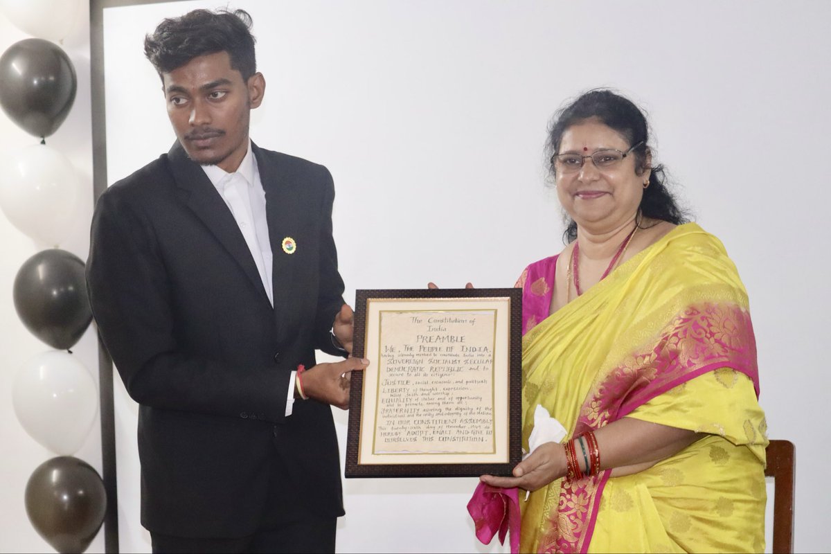 AdvShivaThavula's tweet photo. Yesterday’s 76th Constitution Day celebrations at P.R.R Law College were truly inspiring from skits, speeches to the handmade photo booth, Grateful to our management, faculty and everyone who made it memorable. 🇮🇳📜 #ConstitutionDay #PRRLawCollege https://t.co/4R89CBpYEY