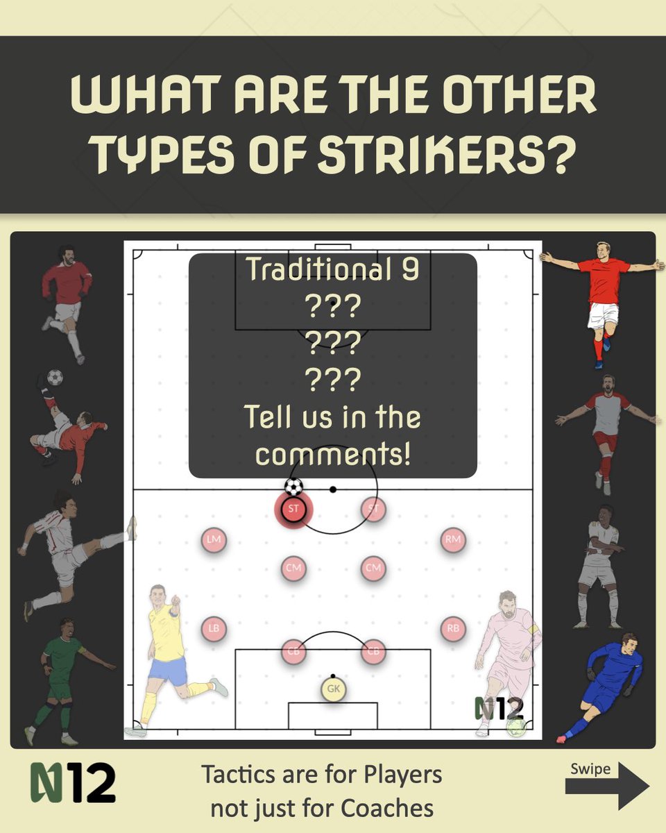 n12_tactics's tweet image. The evolution of the number nine has led to many distinct striker profiles, from the traditional target man to the modern false nine. Which type should we analyse next? Let us know in the comments!

#FootballTactics #TacticalAnalysis #FootballCoach #soccertactics