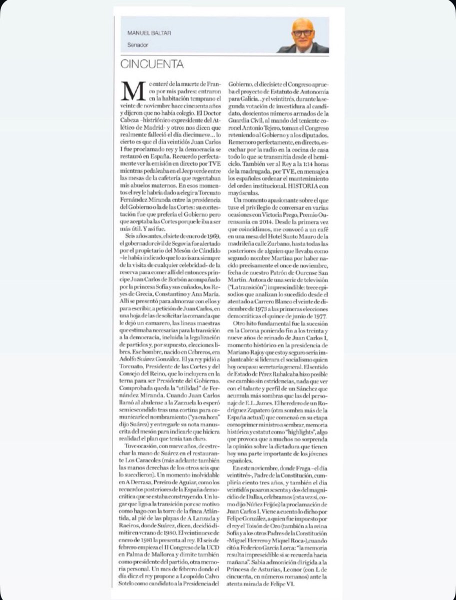 Hoy en <a href="/LaRegion/">La Región</a> titulo “Cincuenta”. Nuestra Monarquía Parlamentaria celebra la democracia. 🇪🇸💪🏻