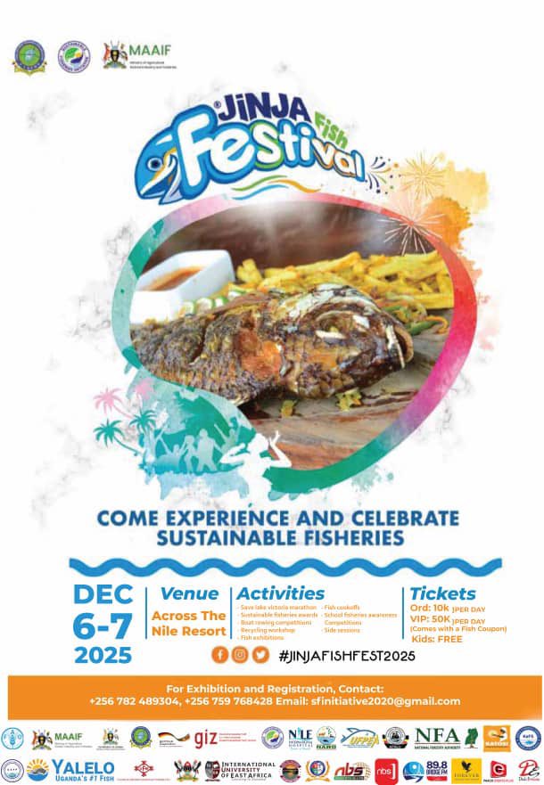 JINJA FISH FESTIVAL!

6TH-7TH, DECEMBER, 2025. 

THE TICKETS CAN FIND YOU, WHEREVER YOU'RE!
#jinjafishfest2025