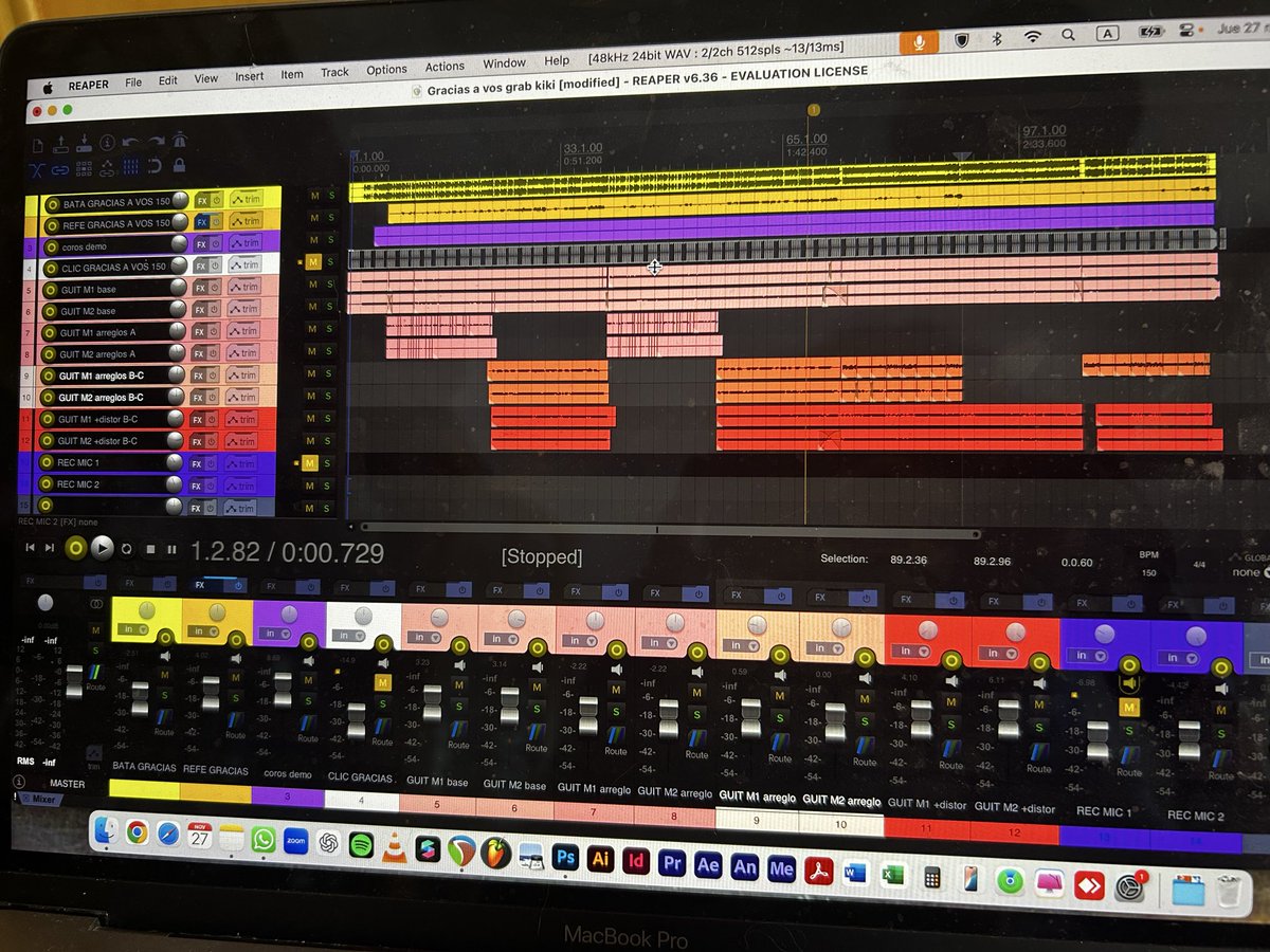 empecé a grabar las guitarras del nuevo disco de <a href="/marinafagespunk/">⚡️ MARINA ⚓️ FAGES ⚡️</a> 
así se ven 😬