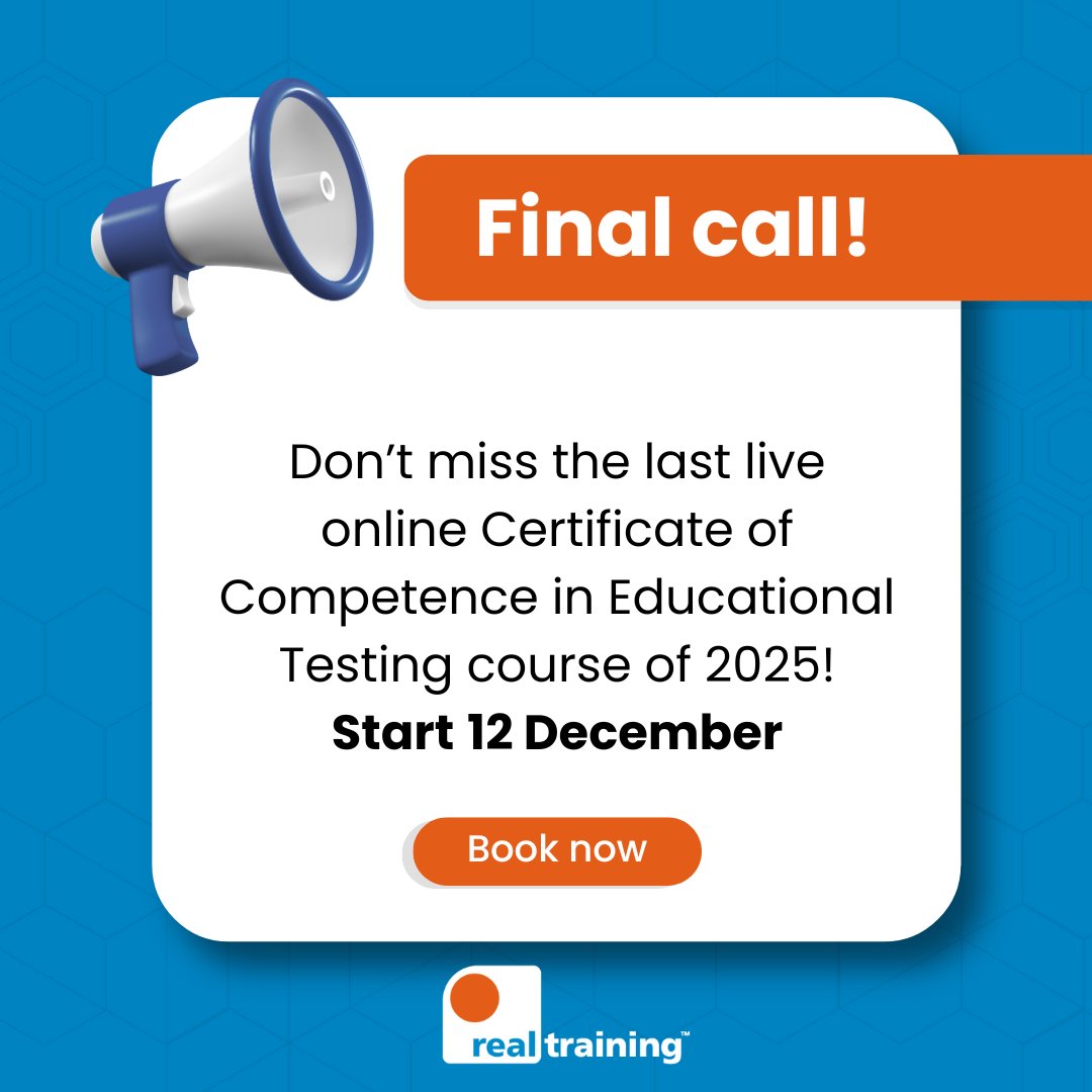 Don’t miss the last #CCET Intensive of 2025! 📢

Join us 12, 15-16 December to learn how to conduct educational testing and take the first step to become an #AccessArrangementsAssessor!

Taught live online by a trainer with breakout rooms, interactive tasks, and the opportunity