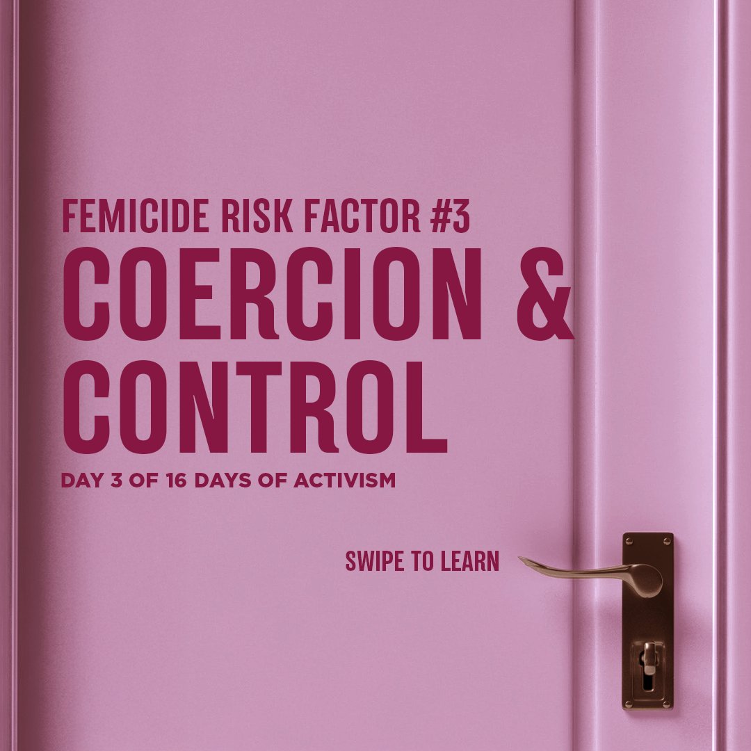 AuraFreedom's tweet image. #16Days. 16 risk factors. 

#CoerciveControl is a pattern of domination through psychological &amp;amp; emotional violence and a known risk factor for #femicide, even if physical violence is not present.

1/2👇