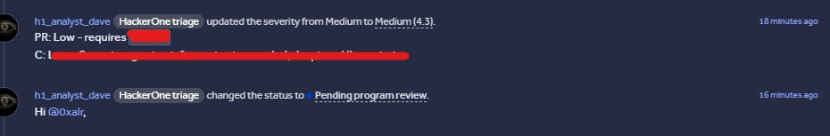 00xalr's tweet image. After converting the report to informative and requesting mediation, the report was reopened and discussed for 7 days. The vulnerability was identified and assessed as medium.
Thank you to h1_analyst_dave for his patience and understanding.
Wait $$$$
#bugbounty #hackerone