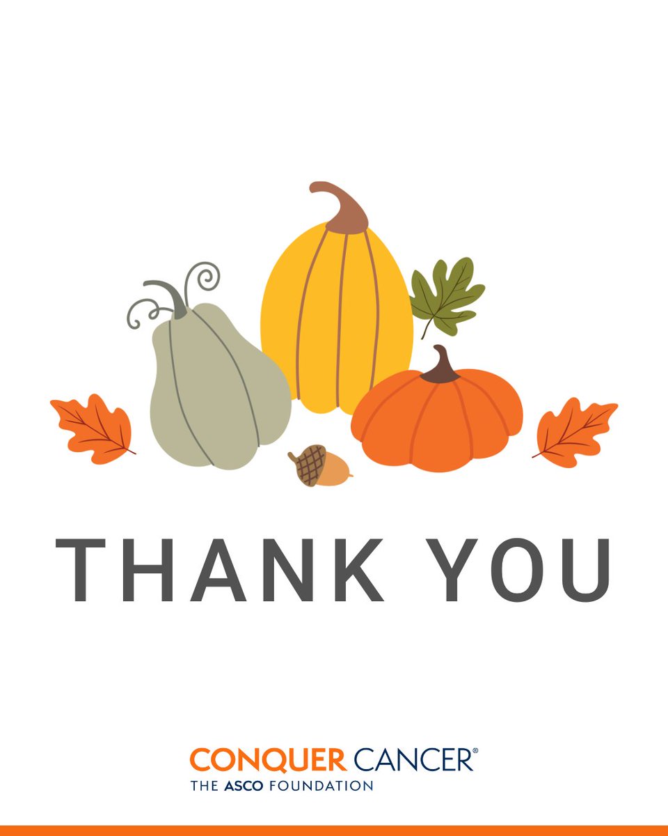 ConquerCancerFd's tweet image. On this day of gratitude, know how thankful we are for you and the impact you’re making in cancer research. Happy Thanksgiving! 🧡