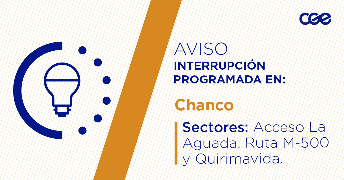 CGE_Clientes's tweet image. Les recordamos que para mejorar la calidad del suministro de nuestros clientes de #Chanco, hoy, entre 10:30 y 16:30 horas, se realizará una #InterrupciónProgramada (sectores en la imagen 👇) debido a trabajos de mejoras. Recuerda desconectar tus artefactos 🔌