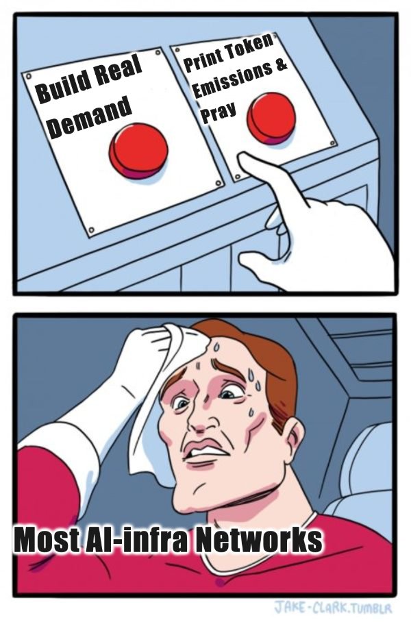 DePINed_org's tweet image. Most “AI infra” companies don’t have customers.

Most “AI compute” networks don’t have usage.

We’re fixing that by building our own demand engines first.