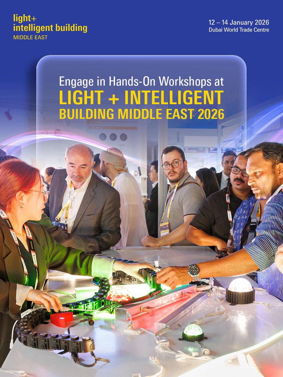 lightbuildingme's tweet image. Take part in hands-on workshops to experience lighting and smart building technologies up close. Learn from industry leaders, explore connected systems, and gain practical insights you can apply directly to your projects

Register now – bit.ly/3XAj62O

#LightBuildingME
