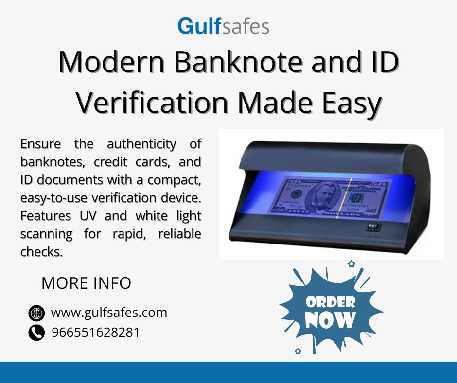gulfsafes's tweet image. Perfect for checking banknotes, credit cards, and ID documents using UV and white light scanning — fast, accurate, and reliable.

📞 966551628281 
📧 info@gulfsafes.com 
🌐 gulfsafes.com

tinyurl.com/yj49zyba

#BanknoteVerification #IDVerification #SecurityDevices