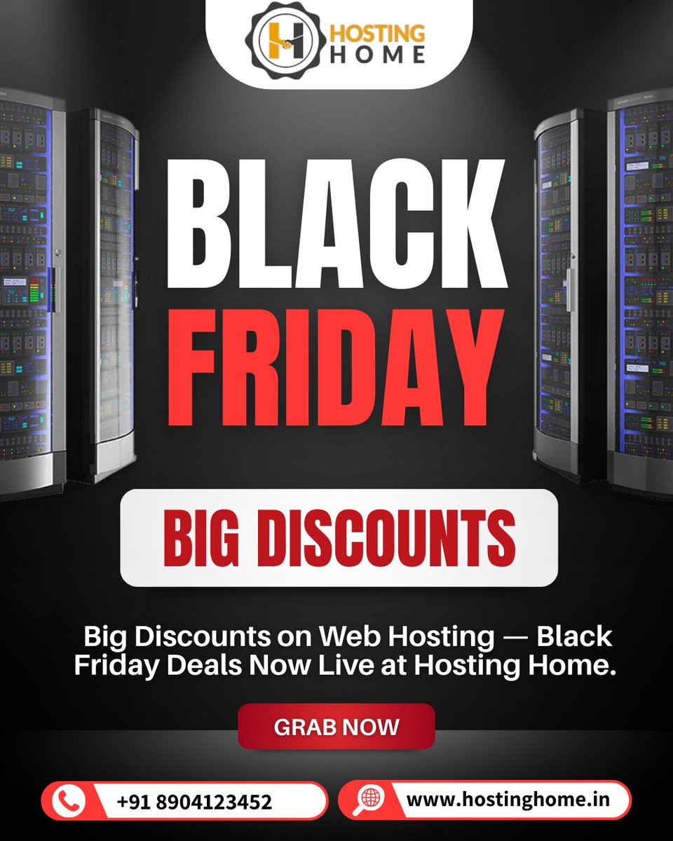Hostinghome1's tweet image. Don’t wait — Black Friday web hosting discounts live now at Hosting Home.
visit us
hostinghome.in
contact us
+91-8904123452
#hostingweb #hostingservice #hosting #webhosting #hostinghome #blackfridaydeals #blackfridaysale #blackfriday #blackfridayoffers #blackfriday2025