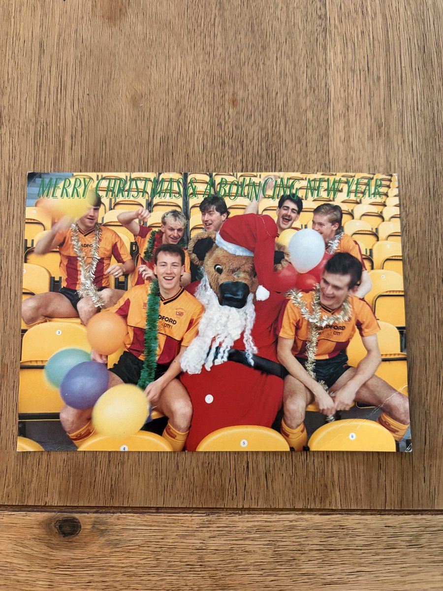 RichSlats's tweet image. Found an old Christmas card in the loft with the words to the classic “you know we’re going to win” on the back @officialbantams #bcafc
