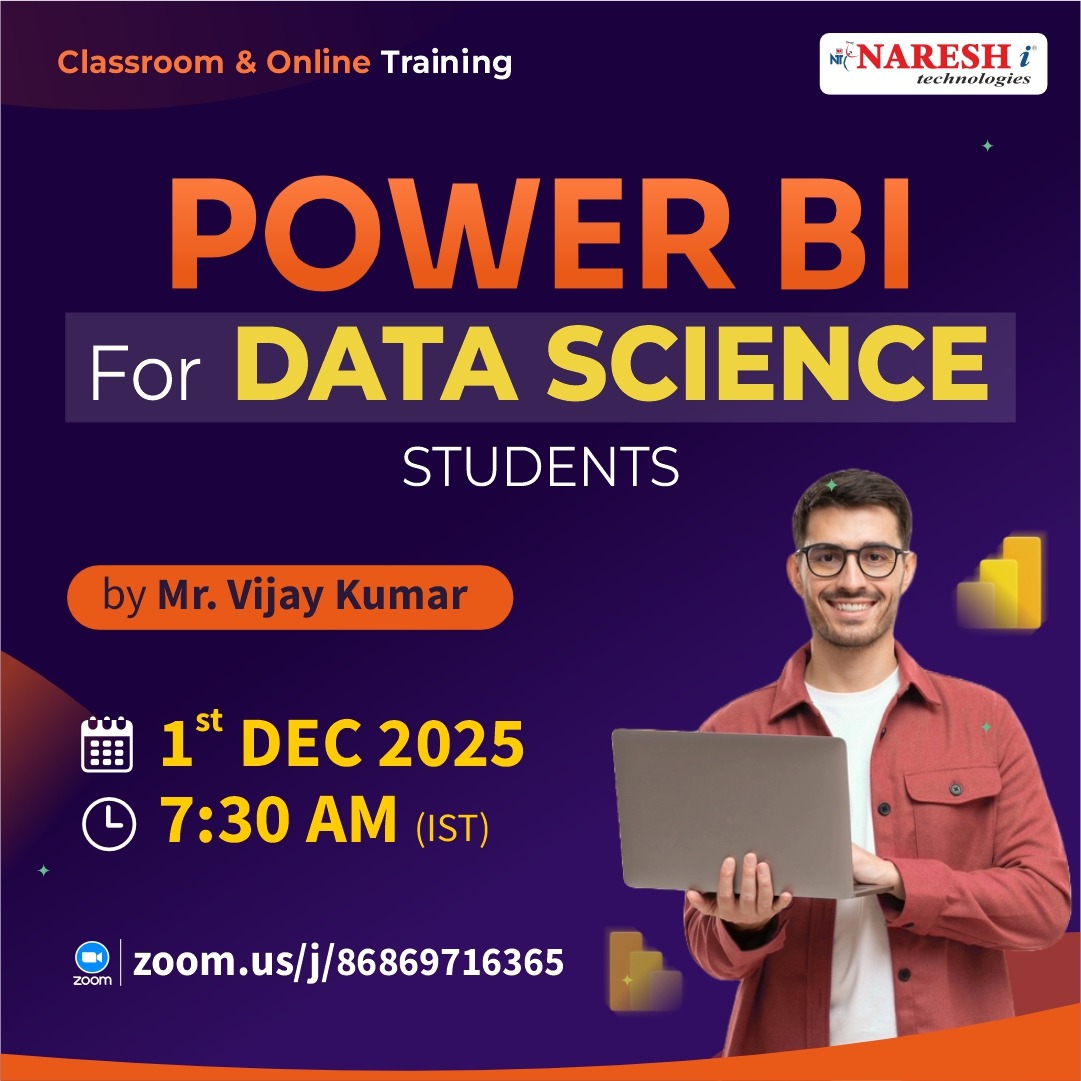 nareshitech's tweet image. 📊✨ Want to become a Data Analyst or Data Scientist? Start with Power BI!

👉 Register Now: t.ly/POWERBI-1D

🎓 Trainer: Mr. Vijay Kumar
📅 Date: 1st December 2025
⏰ Time: 7:30 AM (IST)

#PowerBI #DataScienceTraining #DataAnalytics #NareshIT #PowerBIDashboard