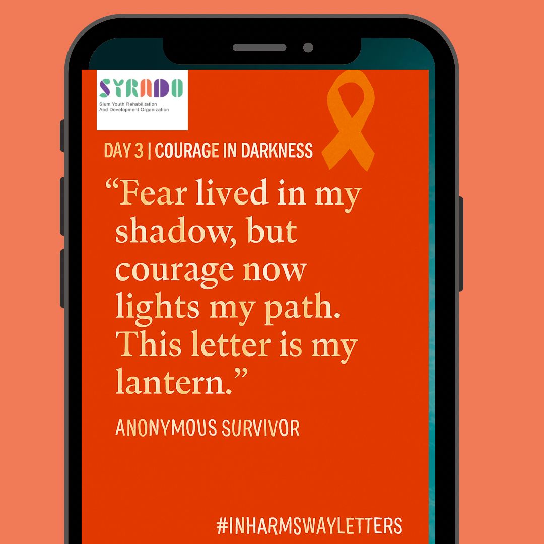 Today makes Day Three: Courage in Darkness

“Fear lived in my shadow, but courage now lights my path. This letter is my lantern.”
Today, we honor every survivor who chose courage even when the world felt dark. Your voice is a flame—small, steady, unbreakable.
 #InHarmsWayLetters