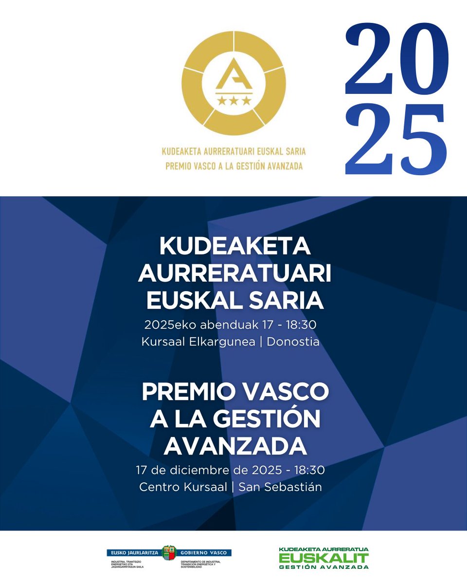 🏆 Datorren abenduaren 17an, asteazkena, 𝗔-𝗞𝘂𝗱𝗲𝗮𝗸𝗲𝘁𝗮 𝗔𝘂𝗿𝗿𝗲𝗿𝗮𝘁𝘂𝗮𝗿𝗲𝗻 𝗘𝘂𝘀𝗸𝗮𝗹 𝗦𝗮𝗿𝗶𝗮 𝗲𝗺𝗮𝘁𝗲𝗸𝗼 𝗲𝗸𝗶𝘁𝗮𝗹𝗱𝗶𝗮 izango dugu <a href="/KursaalDonostia/">Kursaal</a> Elkargunean, arratsaldeko 18:30etan.

🌟 Brontze, Zilar eta Urrezko 18 A sari eta 50 diploma banatuko