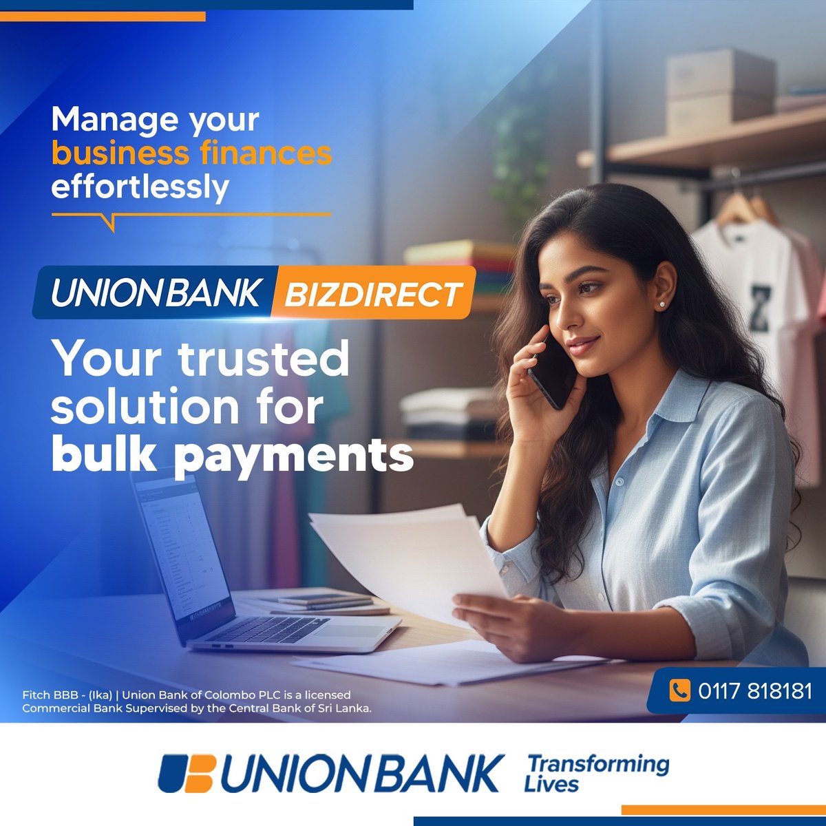 Simplify your business payments with Union Bank Biz Direct. Send bulk payments to employees and suppliers in just a few clicks.

Call 0117 818181 or visit bit.ly/4nmcHUv 

#UnionBankofColomboPlc #UnionBankSL