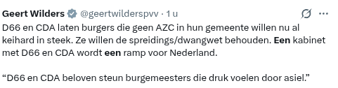 Wilders heeft het vorige kabinet laten vallen, in plaats daarvoor krijgen we nu een ramp. Wordt het geen tijd om sorry te zeggen tegen de kiezer? #asiel