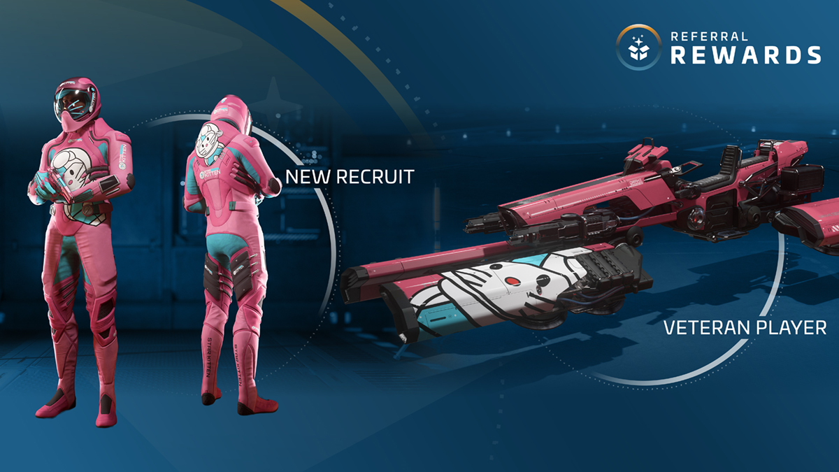RobertsSpaceInd's tweet image. IAE is the perfect time to pull a friend into the ’verse.
Refer someone during the event and you’ll snag the Star Kitten Dragonfly, while they get a Star Kitten racing gear pack through Dec 5.

It is the first time the Dragonfly Star Kitten has returned since 2017!

More Details:…