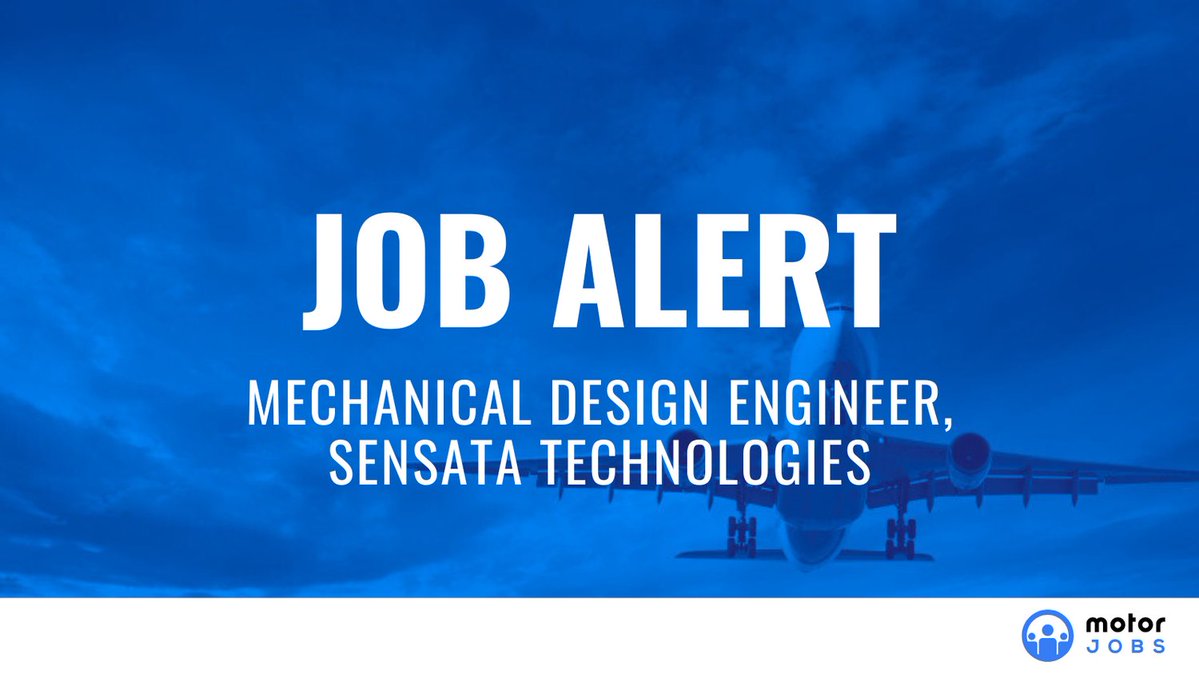 motorjobscom's tweet image. Sensata Technologies are looking for a Mechanical Design Engineer. 

Apply here: motorjobs.com/en/job/mechani…

#motorjobs #motors #jobs #jobalert #automotive #automotivejobs #aerospace #aerospacejobs #hiring