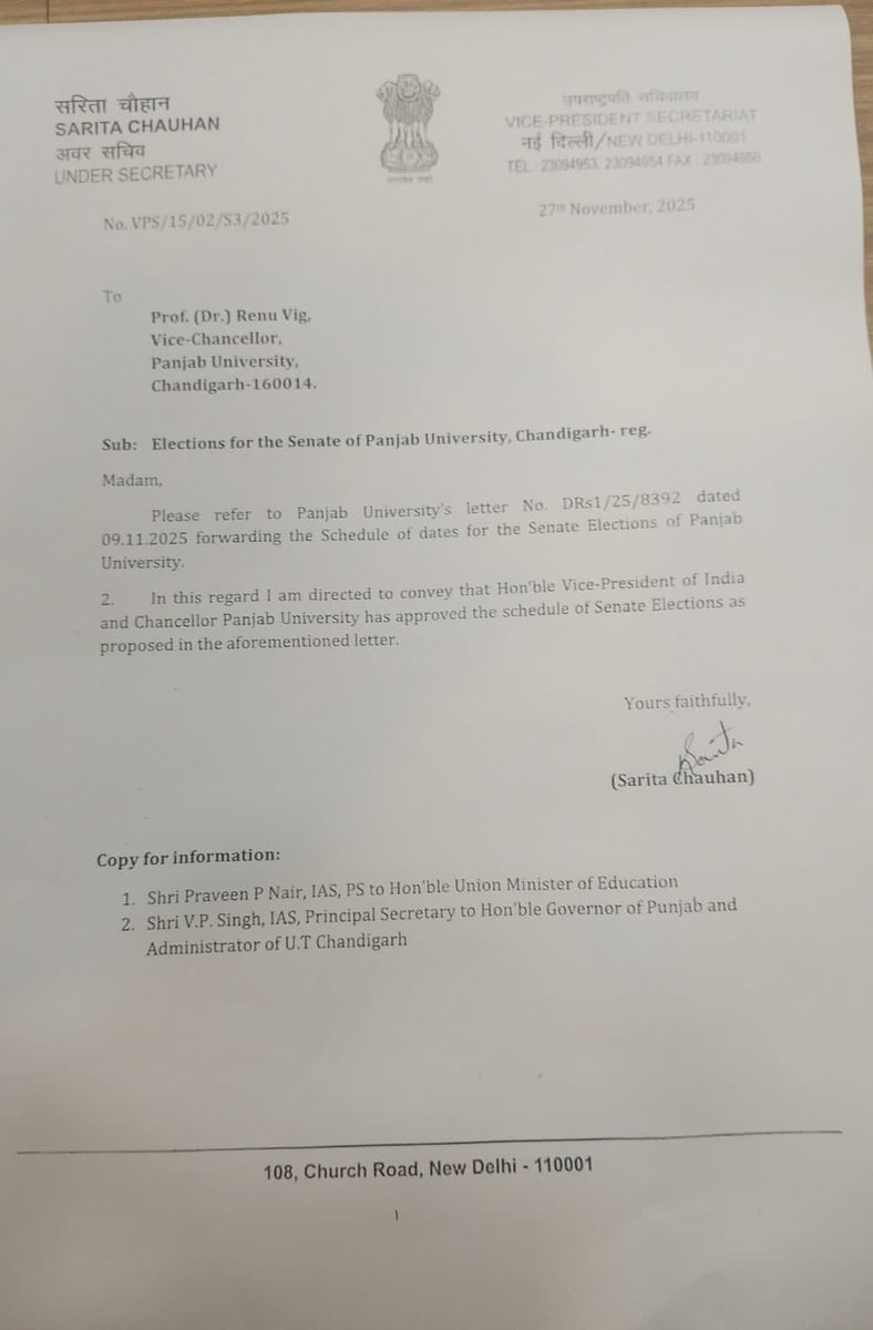 kang_malvinder's tweet image. Heartfelt congratulations to the resilient students, teachers, faculty, and the indomitable people of Punjab who stood unbreakable in the face of relentless adversity. Better late than never—justice has finally prevailed.

The long-overdue approval of Senate elections at Panjab…