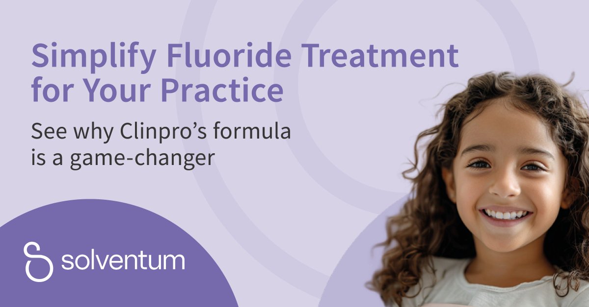 Kent_Express's tweet image. Meet fluoride, simplified ✨

Clinpro Clear Fluoride Treatment from delivers powerful protection with less fluoride and a smoother, faster, more comfortable patient experience.

✔ Immediate fluoride availability
✔ Quick “press-and-go” L-Pop applicator
✔ Ideal for patients with…
