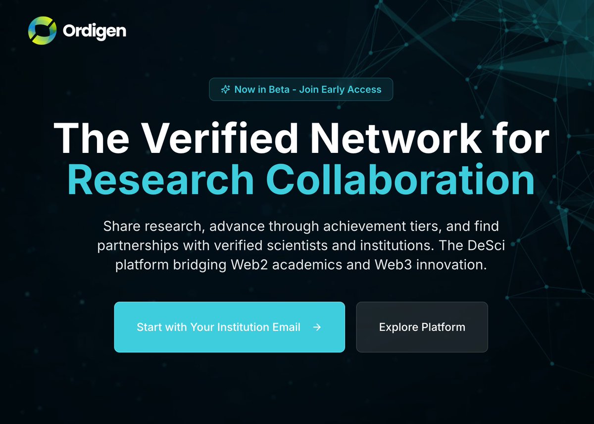 Ordigenio's tweet photo. Pilot onboarding for labs and research centers begins soon; follow us for early updates! https://t.co/CTjwBK5vcB