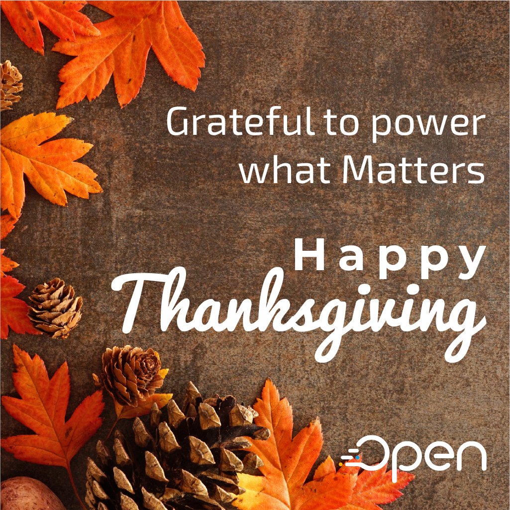 Happy Thanksgiving from all of us at Open! 🧡

Wishing you all a #Thanksgiving filled with light, gratitude, and meaningful connections. 🍂