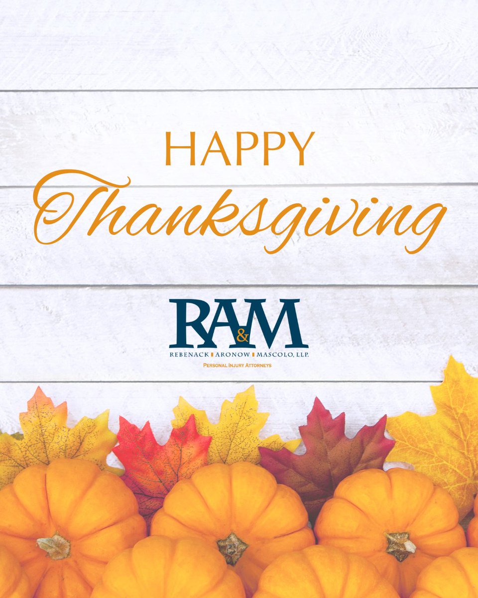 RamLawNJ's tweet image. This Thanksgiving, we’re grateful for our clients, colleagues, and community who trust and support RAM Law every day. Wishing you all a safe and joyful holiday surrounded by loved ones.

#HappyThanksgiving #RAMLaw