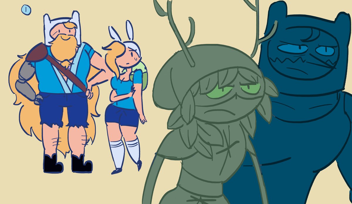 StarrySheepArt's tweet image. I&apos;ve been wanting these two to meet since I was 14 so have a poorly formatted comic (1/4) #adventuretime #fionnaandcake