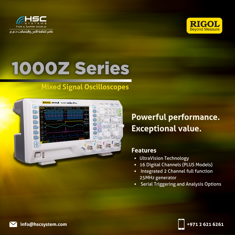 HSCSystem's tweet image. Unmatched performance. Unbeatable value. ⚡ The Rigol 1000Z Series delivers advanced signal analysis and flexibility for every engineer.

#HSCS 
#forasaferworld #uae #abudhabi #dubai #digitaltransformation
 #RigolOscilloscope #1000ZSeries 
#ملتزمون_ياوطن
#نتصدر_المشهد