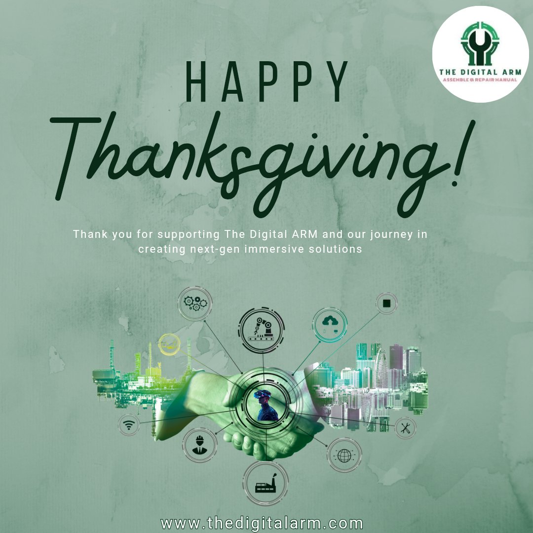 TheDigital_ARM's tweet image. Innovation isn’t just tech — it’s people, ideas &amp;amp; purpose. 🌟
This Thanksgiving, we’re grateful to everyone creating a smarter, greener, fully digital future with AR/VR workflows. 🌱✨

thedigitalarm.com

#TheDigitalARM #DigitalInnovation #SustainableTech #ARVRSolutions