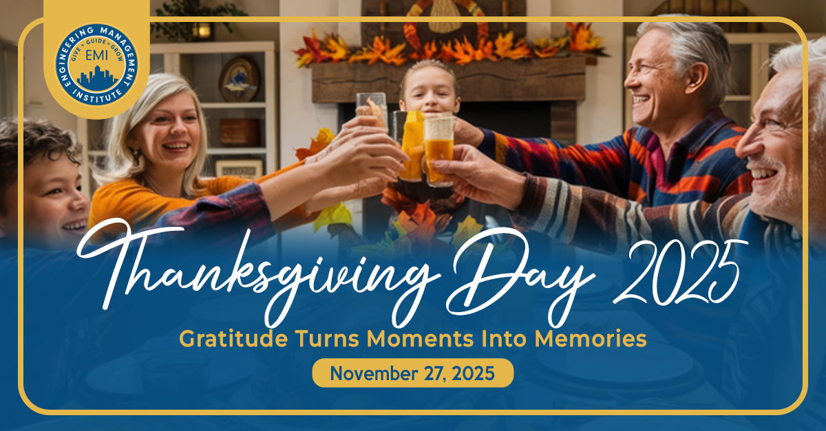 🦃 Happy Thanksgiving from EMI! 🍁Grateful for the professionals who inspire us through their work and leadership. 🍂 Wishing you a safe, joyful, and restful #Thanksgiving! 🥧 #Gratitude #Thankful #AECCommunity